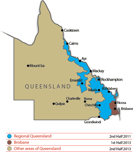 Queensland switchover map