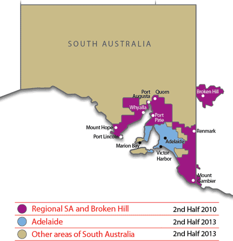South Australia switchover map