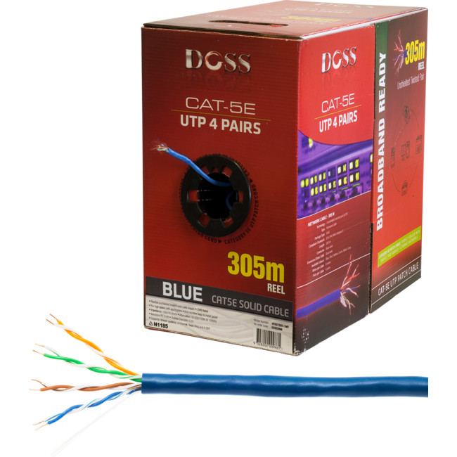 C5RBLU 305M CAT5E SOLID CABLE BLUE (SOLD AS 305M ROLL)