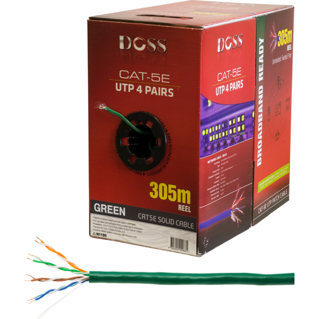C5RGRN 305M CAT5E SOLID CABLE GREEN (SOLD AS 305M ROLL ONLY)