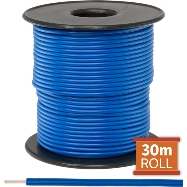 21-.08BLU-30M 30M BLUE HOOKUP WIRE/ CABLE (SOLD AS A ROLL OF 30M)