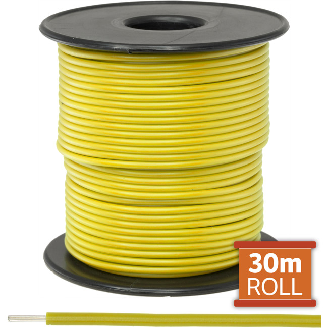 21-.08Y-30M 30M YELLOW HOOKUP WIRE/ CABLE (SOLD AS A ROLL OF 30M)