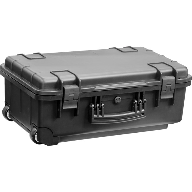 FS559B 559X360X229MM WATERPROOF BLACK PLASTIC CASE (WITH WHEELS AND TELESCOPIC HANDLE)