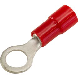 RT1.25-5K-25 RING TERMINALS RED 5MM STUD 25PK WIRE RANGE 0.5-1MM SQUARE