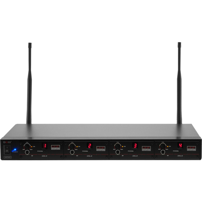 UHF404 – 4-BAY WIRELESS MIC RECEIVER