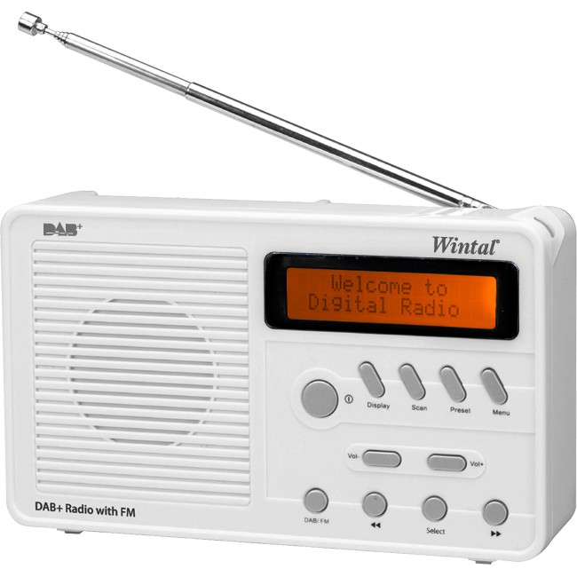 DAB10W PORTABLE DAB+ RADIO WITH FM (WHITE) Wintal