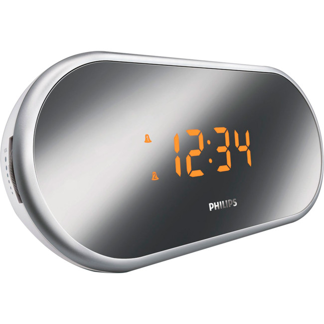 PHILIPS AJ2000 MIRRORFINISH CLOCK RADIO FM DUAL ALARM LARGE DISPLAY Radio Parts Electronics