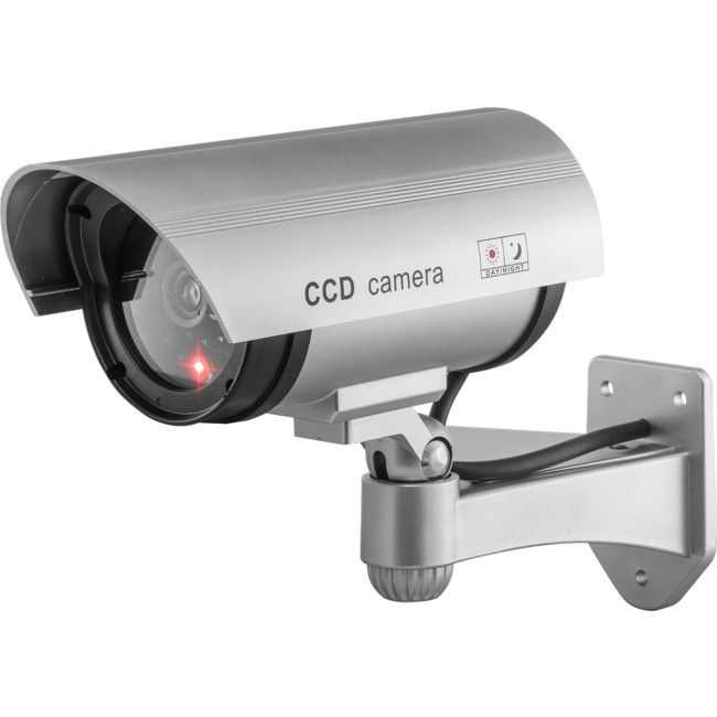 DCIN11W DUMMY BULLET CAMERA WITH LED FLASH LIGHT SILVER