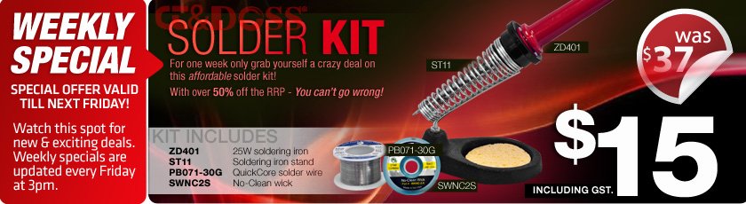 Radio Parts weekly specials are updated every Friday at 3pm!