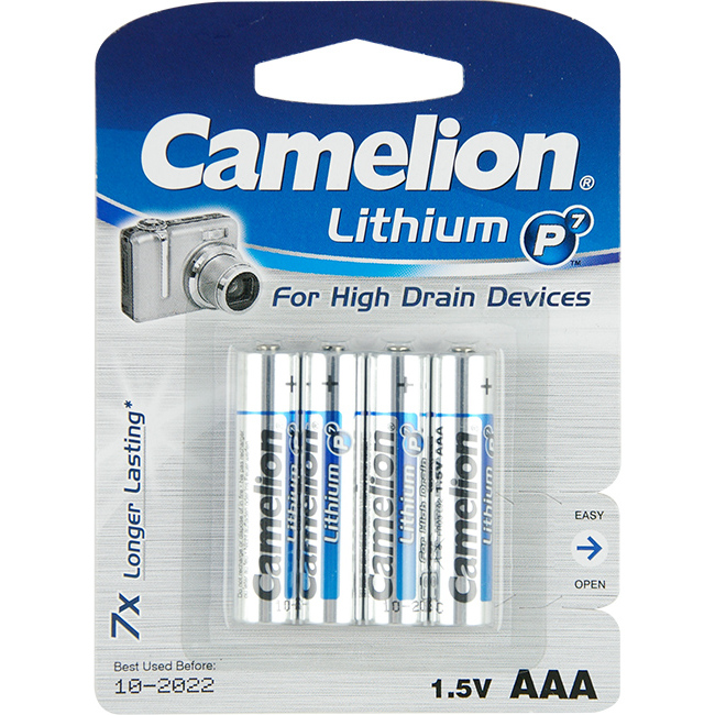 CAMELION CLAAAPK4 AAA LITHIUM BATTERY - 4 PACK CAMELION