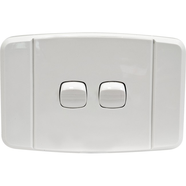 Arlec Mcc211sw Dual Wall Light Switch Double White Arlec