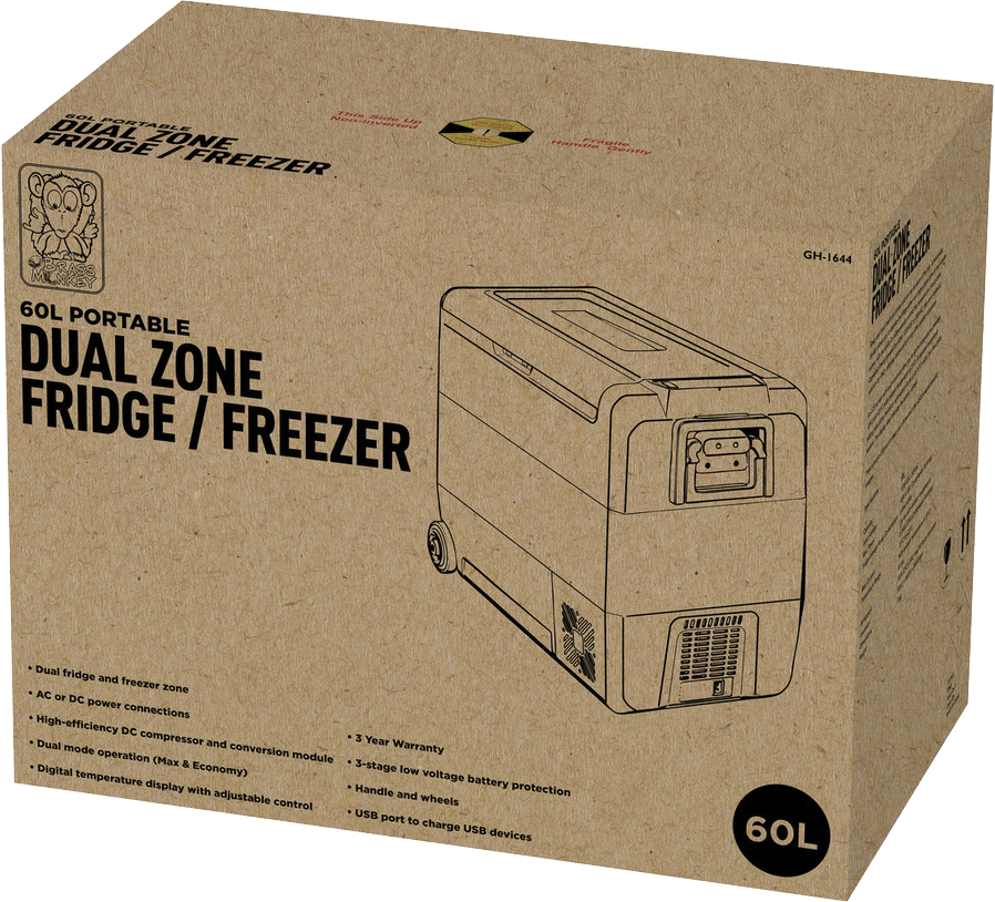 BRASS MONKEY GH1644 60L PORTABLE FRIDGE DC AC BRASS MONKEY Radio Parts